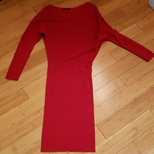Banana Republic Vibrant Red Long Sleeve Dress
